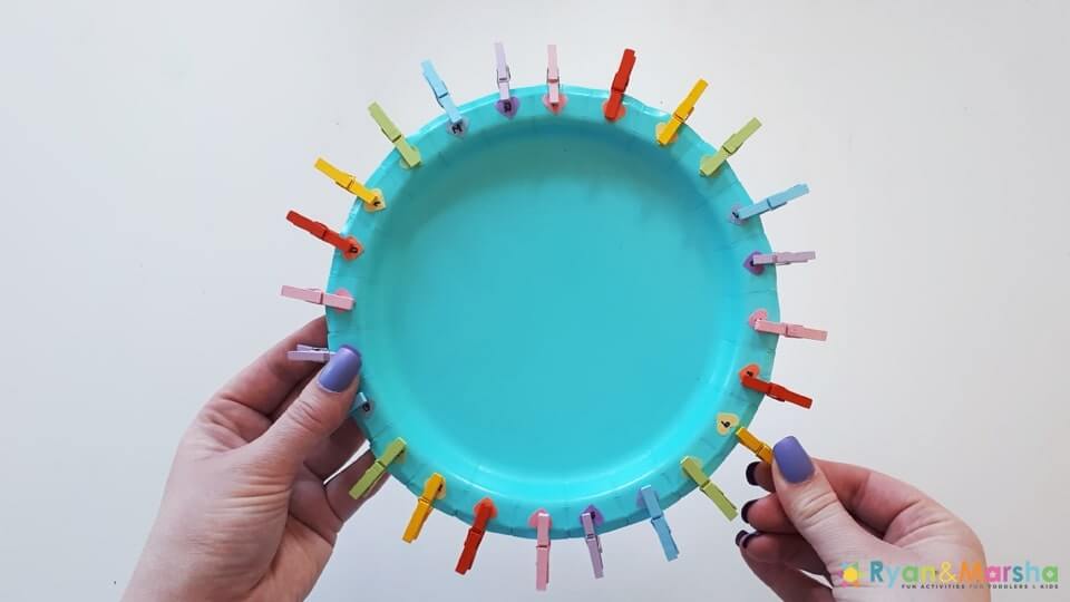 Paper Plate Color Matching Clothespin Craft Activity for Preschoolers