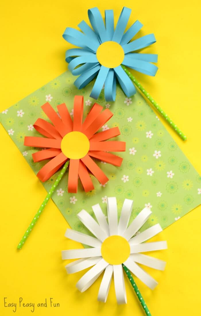 Paper Strips Fun And Easy Flower Crafts  Activities for Kids