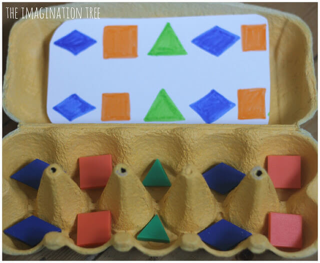 Pattern Sorting Activity Idea For 3-Year's Old Using Lego & Egg Carton