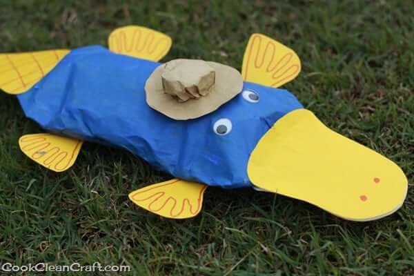 'Perry The Platypus' Paper Bag Craft Idea For Kindergartners