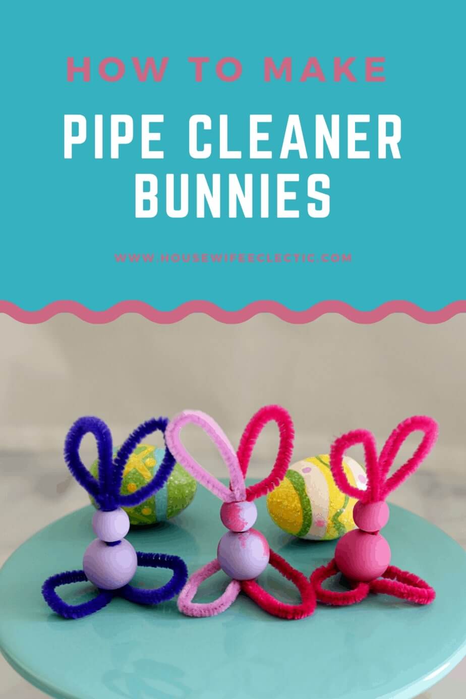 Pipe Cleaner & Wooden Bead Bunnies Craft Idea For Kids