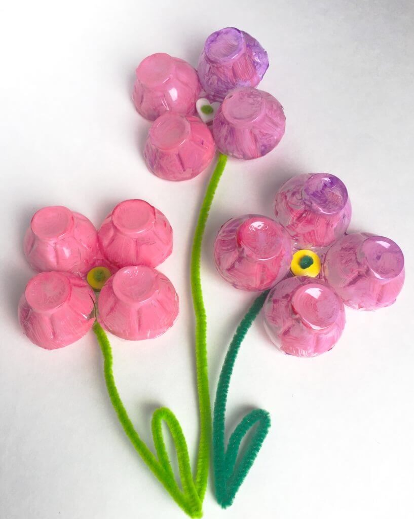 Plastic Egg Carton Flower Crafting Idea For Kids Egg Carton Flower Crafts