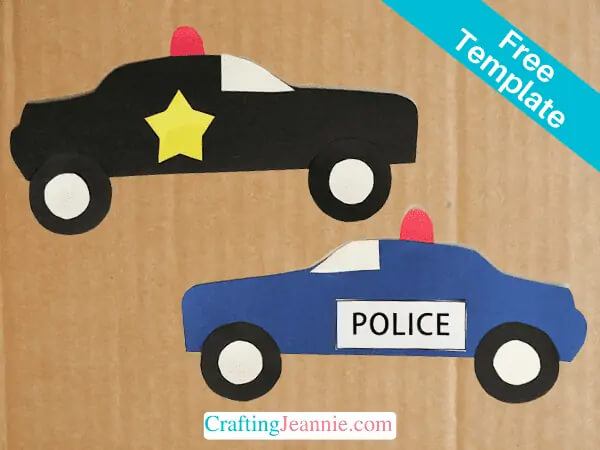 Police Man Car Paper Cutting Community Helpers Craft Activity For Kids