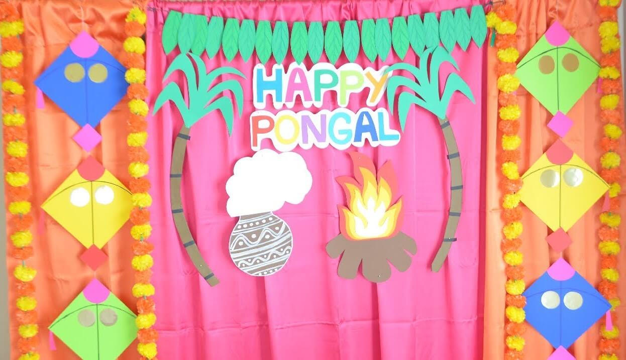 Pongal Background Decoration Kids Craft Activity