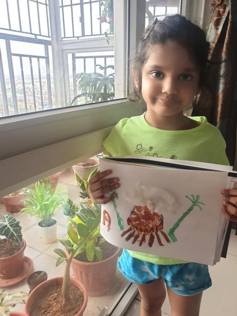 Pongal Finger Printing Craft Activity For Toddlers