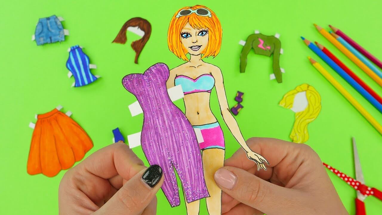 Pretty Barbie Dress Craft Using Paper