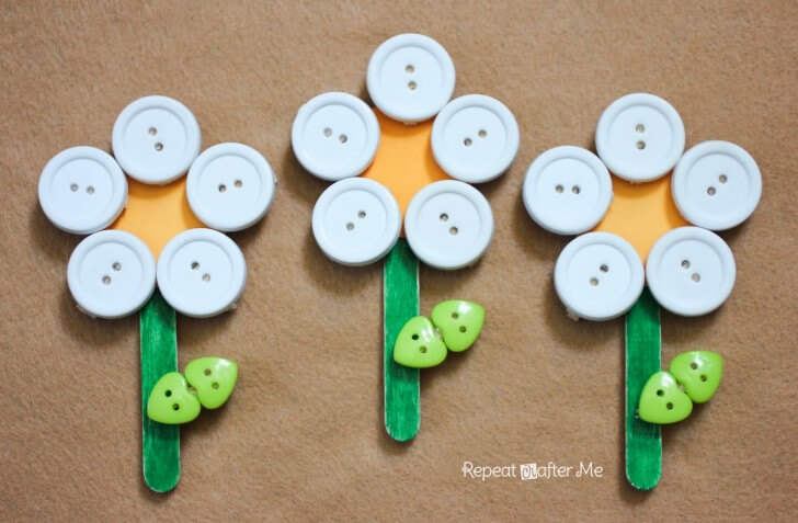 Pretty Clothespin And Button Flower Craft Activity For Toddlers Clothespin Crafts &amp; Activities for Toddlers