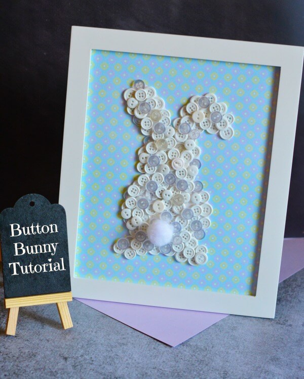 Pretty Easter Bunny Craft Project With Framed ButtonButton Crafts For Easter(22 images)