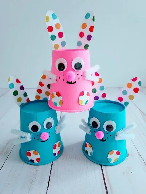 Super Cute Paper Coffee Cup Bunny For Easter Crafts