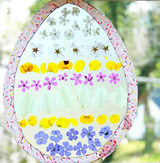 Pretty Easter Egg Suncatcher Craft With Washi Tape