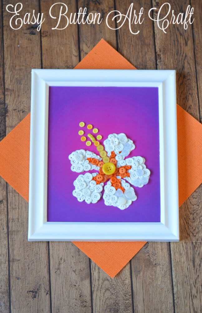 Pretty Flower Button Art & Craft Idea For MomEasy Button Craft Ideas