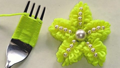 Pretty Flower DIY Fork Craft Ideas For Kids
