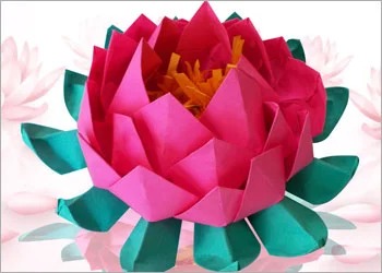 Pretty Folding Paper Lotus Craft For Basant Panchami Activities for Kids
