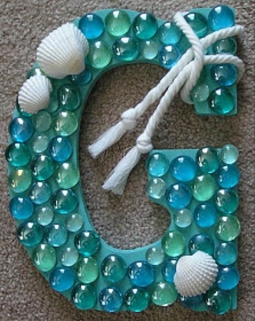 Pretty Glass Beads Letter Decor Craft