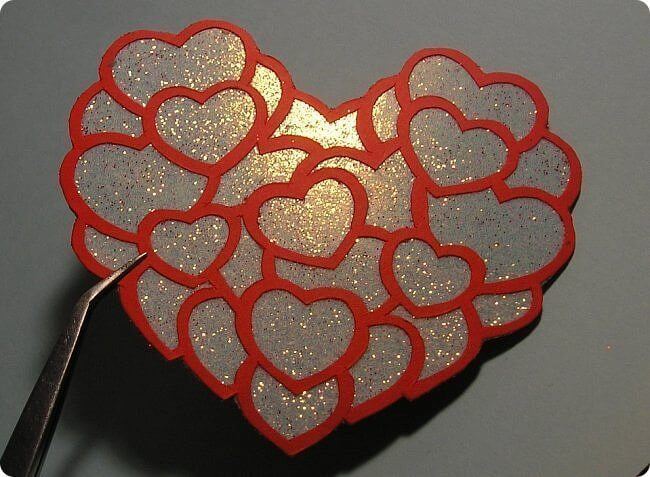 Pretty Glitter Heart Craft Idea For Room Decor