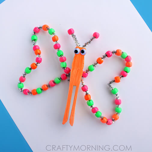 Pretty Little Beaded Butterfly Craft For Kids
