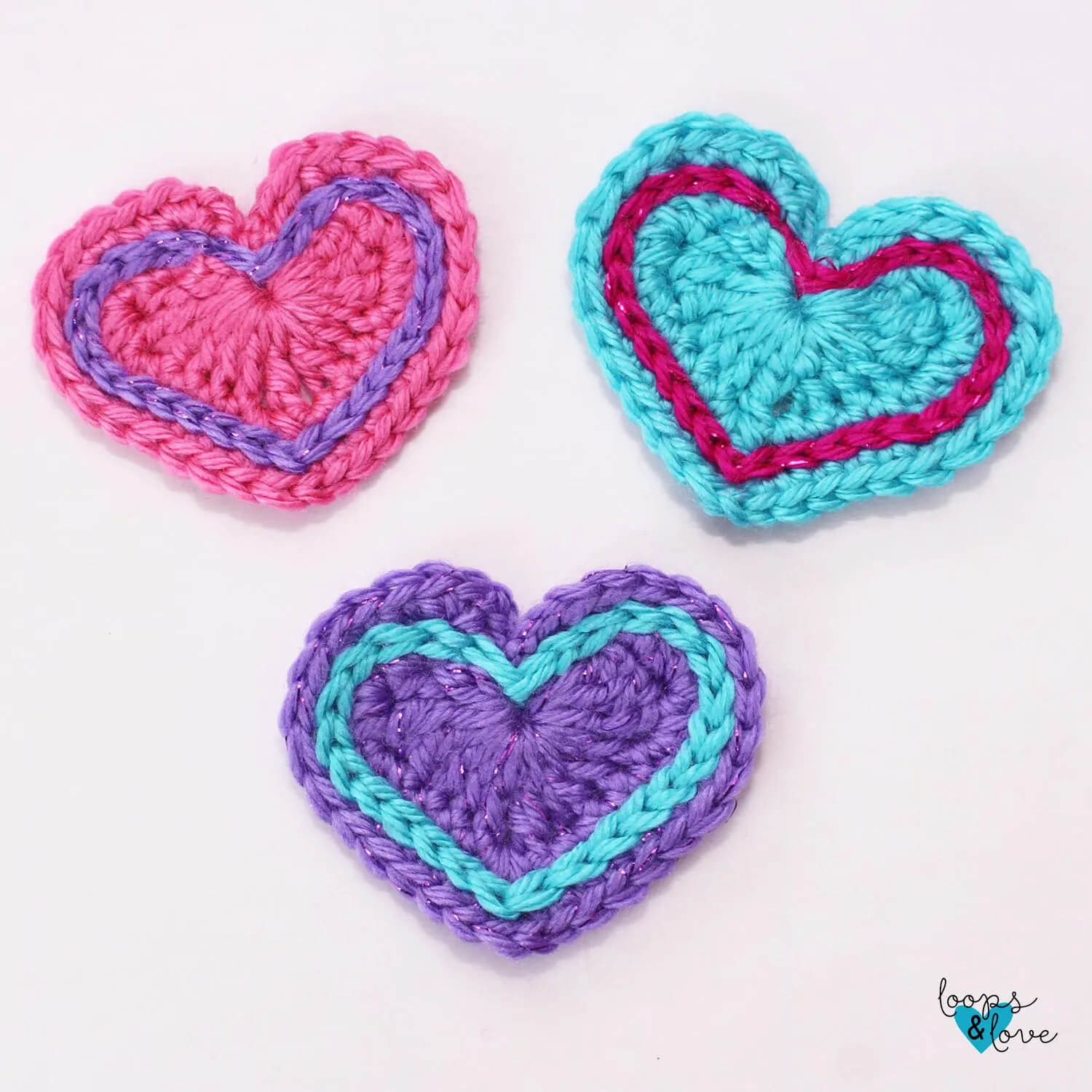 Pretty Little Hearts Using Crochet