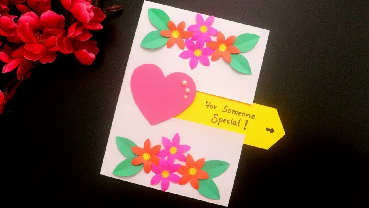 Pretty Pull Out Heart Birthday Paper Card Ideas Pull Out Paper Card Ideas
