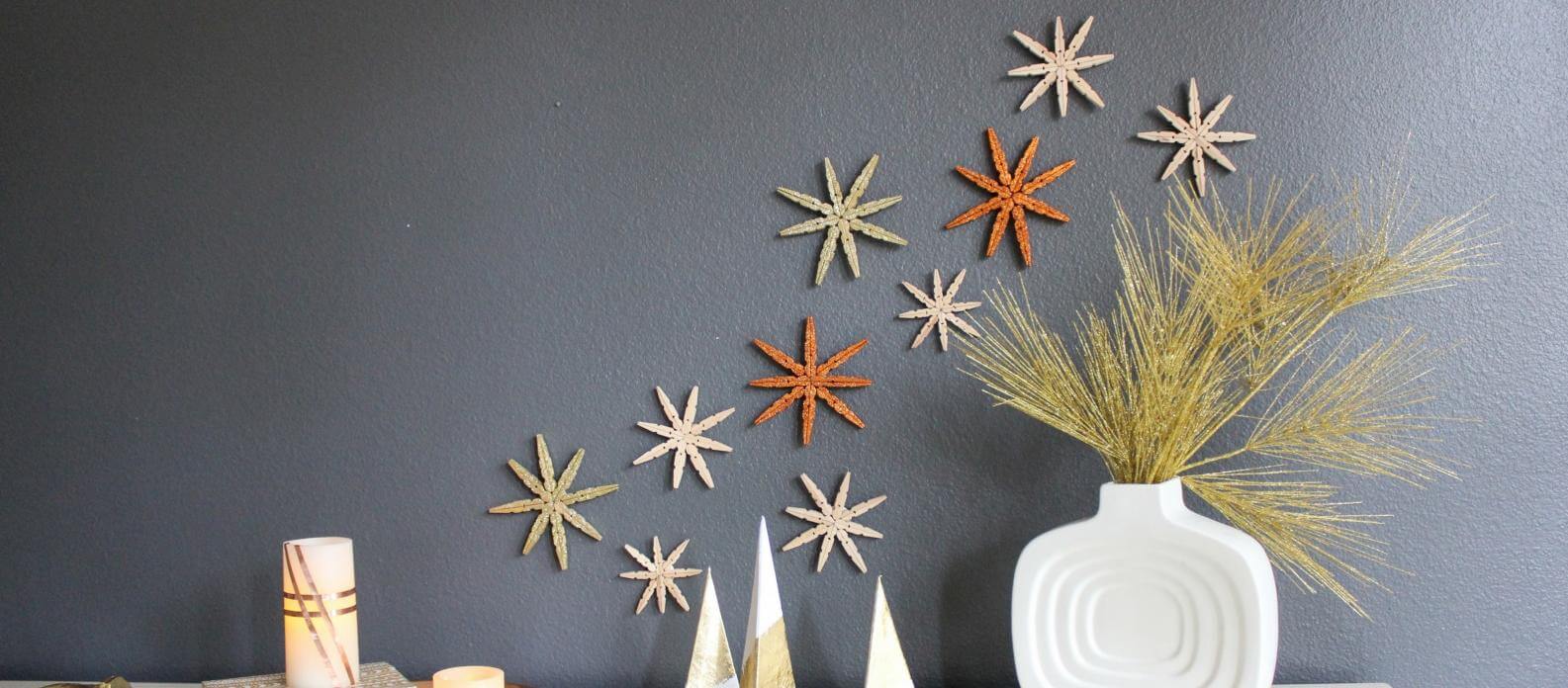 Pretty Snowflake Clothespin Wall Decor DIY Craft Clothespin Crafts to Sell