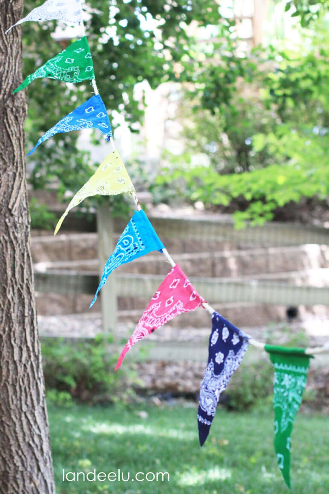 Quick And Easy Bandana Colorful Party Banner DIY Craft