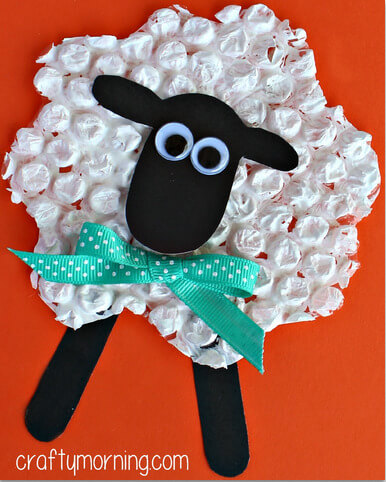Quick And Easy Bubble Wrap Sheep Craft For Kids