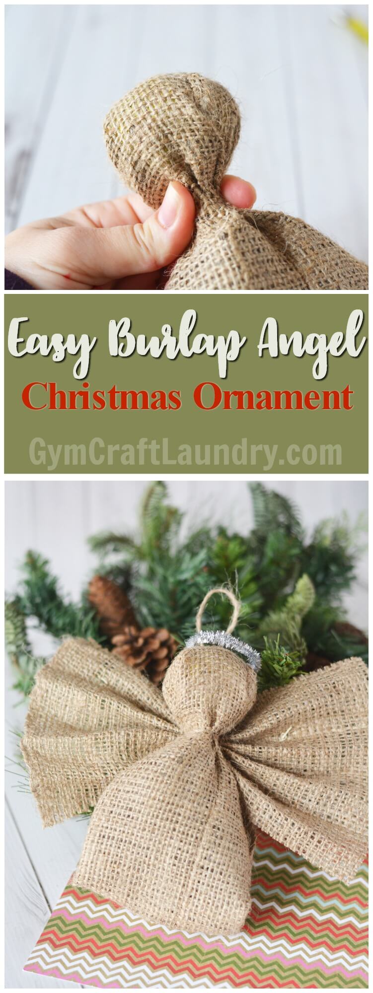 Quick And Easy Burlap Angle Craft For Christmas Burlap Craft Ideas For Christmas