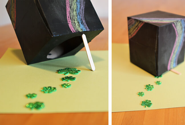 Quick And Easy Cardboard Box & Ice Sticks Leprechaun Trap For Kids Leprechaun Traps For Kids