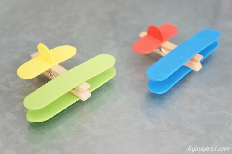 Quick And Easy Clothespin Airplane Craft For Kids