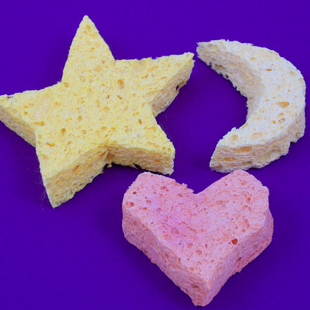 Quick And EASY DIY Sponge Stamp In Star, Moon & Heart Shapes For Kids