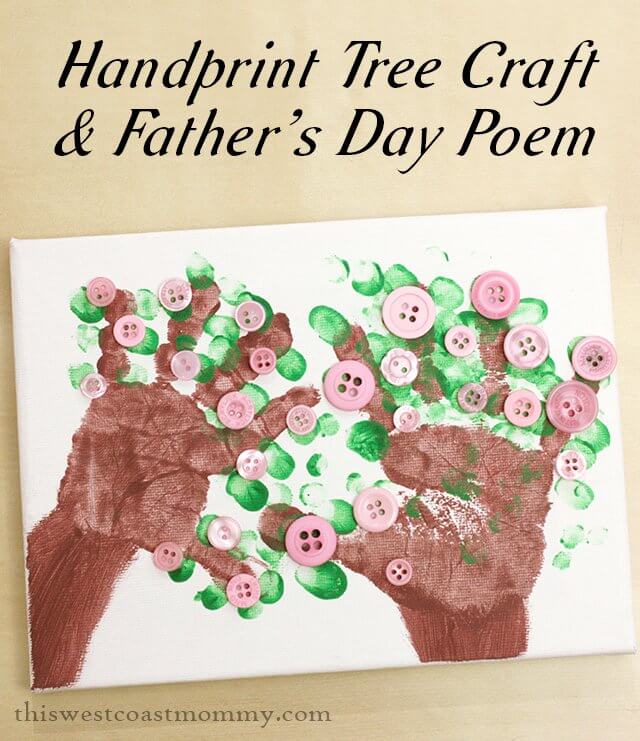 Quick & Easy Handprint Tree Art & Craft Idea For Father's Day