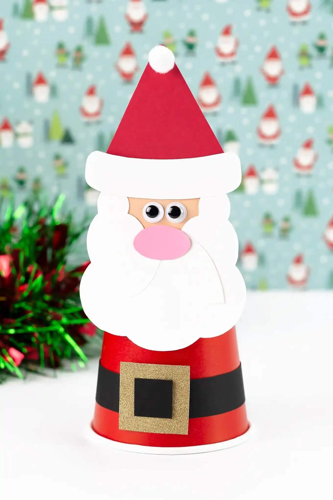 Quick And Easy Paper Cup And Paper Santa Christmas Craft For Kids Paper Cup Craft Ideas For Christmas