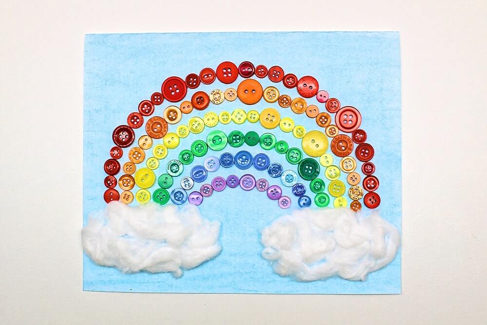 DIY Button Rainbow Craft Tutorial With Step By Step Instructions