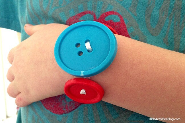 Quick & Simple To Make Button Bracelet Craft Activity For Kids