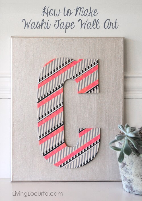 Quick Letter C Wall Art Using Washi Tape