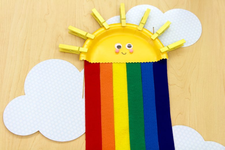 Rainbow Sun Clothespin Spring Craft For Toddlers Clothespin spring Crafts