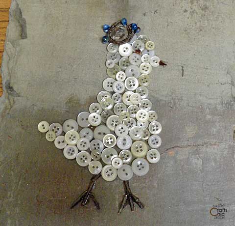 Recycled Button Bird Art & Craft Project
