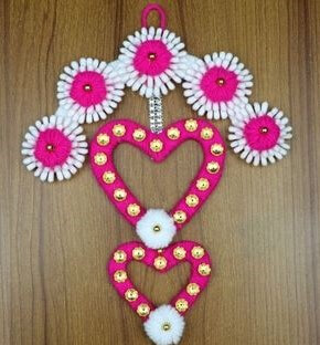 Recycled Cotton Buds Art & Craft Idea For Wall Decor