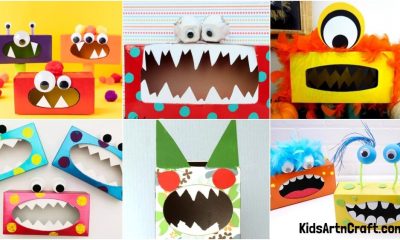 Recycled Tissue Box Monster Crafts