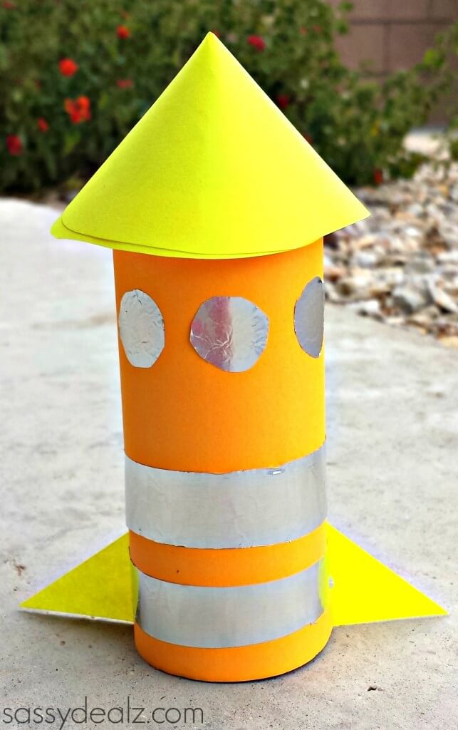 Recycled Toilet Paper Roll Rocket Craft Project For Kids SPACE CRAFTS FOR KIDS