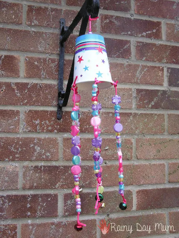 Recycled Wind Chime Craft Project With Paper Cup & Beads