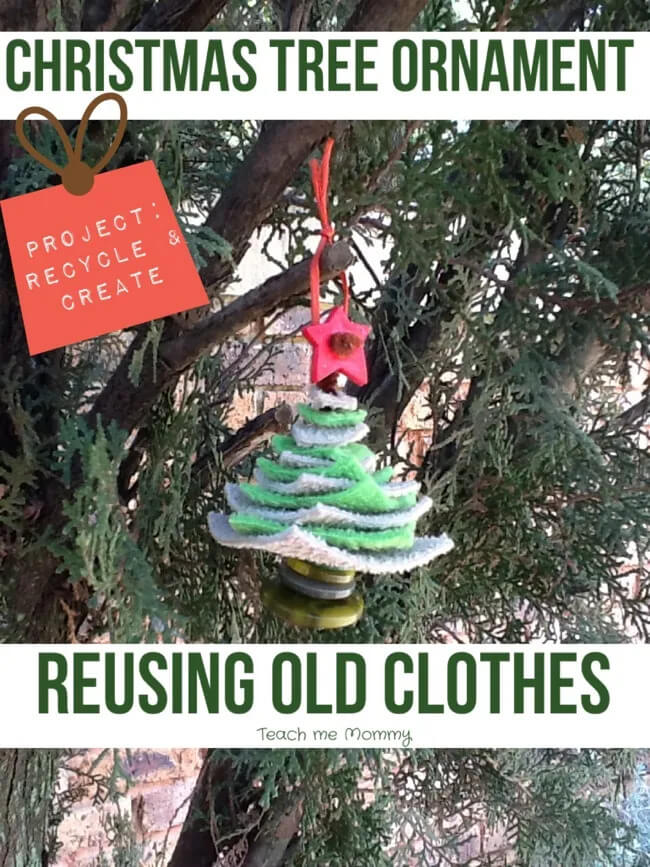 Reusing Old Clothes Ornament Craft For Christmas Tree