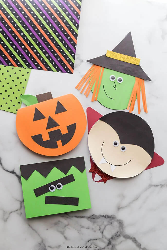 Scary Halloween Character Paper Card Ideas for HalloweenDIY Paper Card Ideas for Halloween