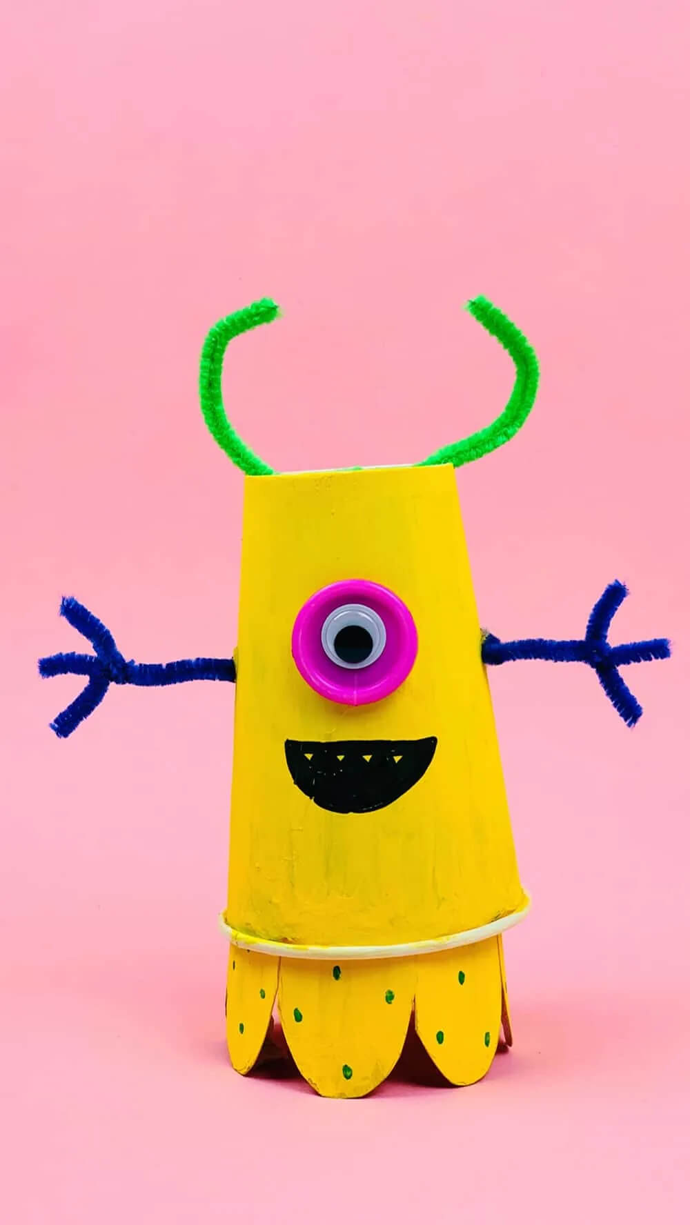 Scary Paper Cup Jumping Monster Craft For Kindergarten ToddlersPaper Cup Craft For Kindergarten