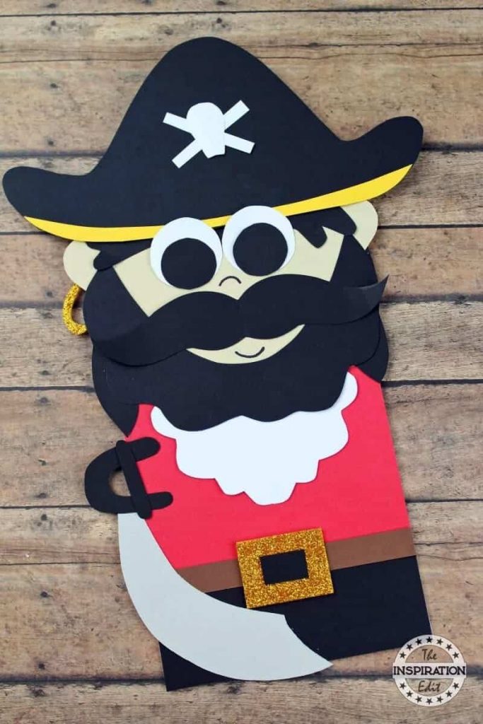 Scary Pirate Captain Puppet Craft Idea For Kindergartners With Paper Bag