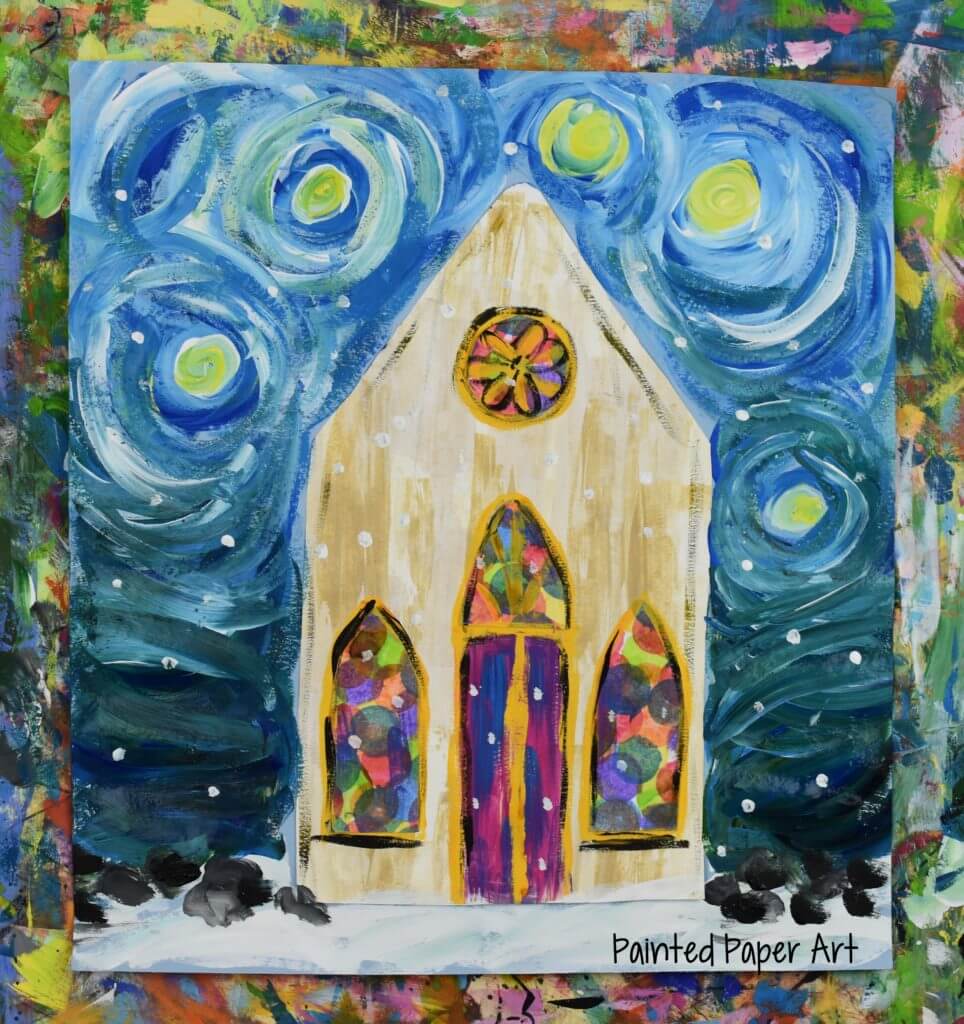 Silent Night Tempera Painting Idea For KidsSchool Tempera Paint Projects for Kids 
