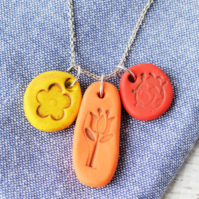 Simple & Beautiful Embroidered Polymer Clay Necklace Craft