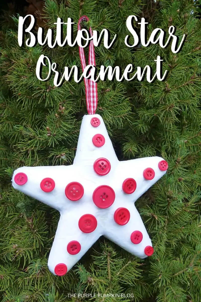 Simple & Cute Button Star Ornament Decoration Craft For ChristmasButton crafts For Christmas Decoration