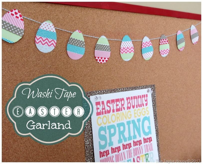 Simple & Easy To Make Easter Egg Washi Tape Garland Easy Washi Tape Garland craft Ideas