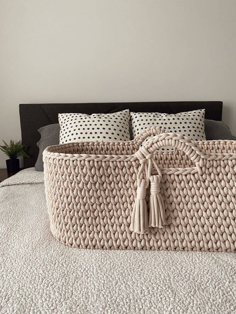 Simple & Elegant Crocheted Basket Craft For Household Works