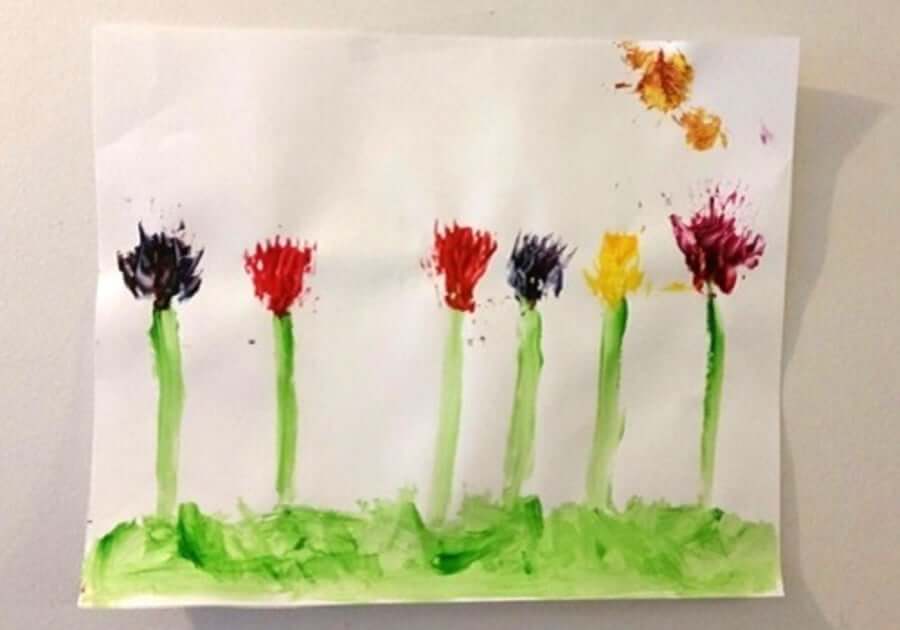 Simple And Fun Fork Flower Painting Art Ideas For Preschoolers Fork Flower Painting Art Ideas